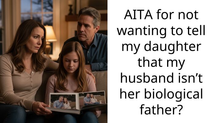 AITA for not wanting to tell my daughter that my husband isn’t her biological father?