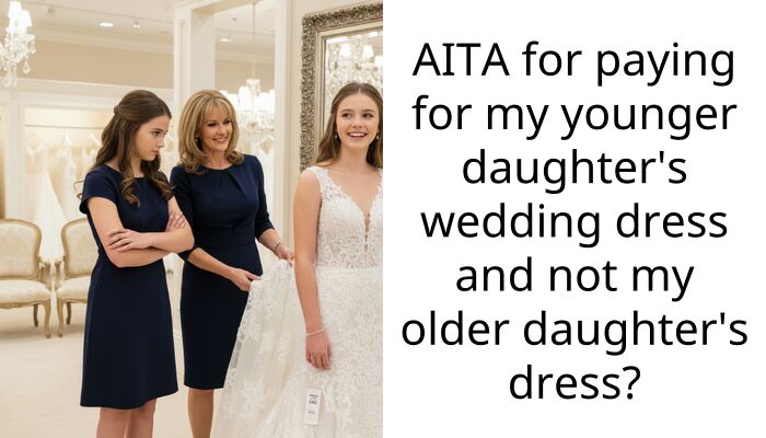 AITA for paying for my younger daughter’s wedding dress and not my older daughter’s dress?