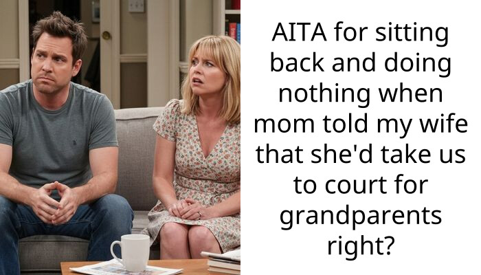 AITA for sitting back and doing nothing when mom told my wife that she’d take us to court for grandparents right?