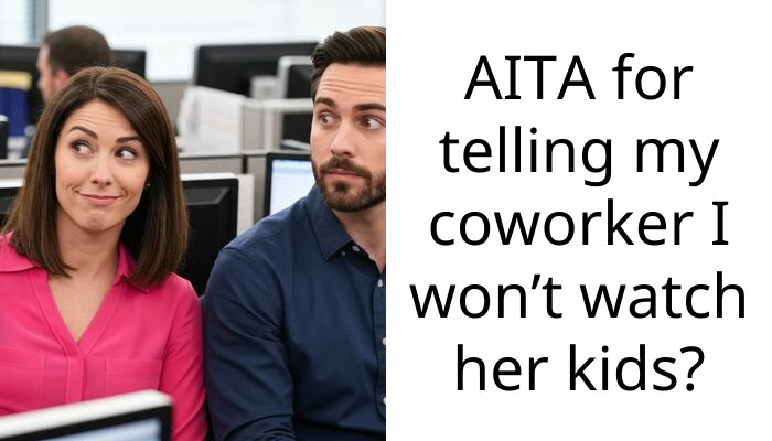 AITA for telling my coworker I won’t watch her kids?