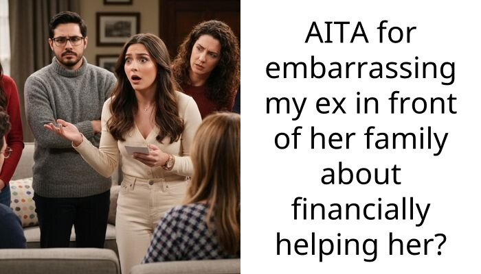 AITA for embarra*sing my ex in front of her family about financially helping her?