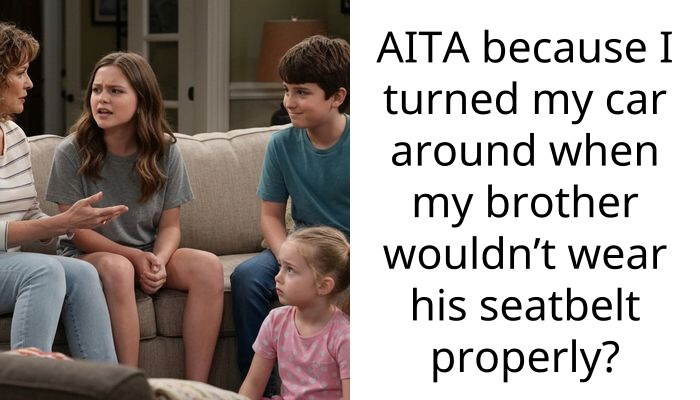 AITA because I turned my car around when my brother wouldn’t wear his seatbelt properly?