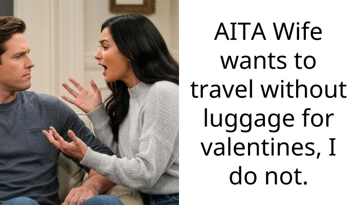 AITA Wife wants to travel without luggage for valentines, I do not.