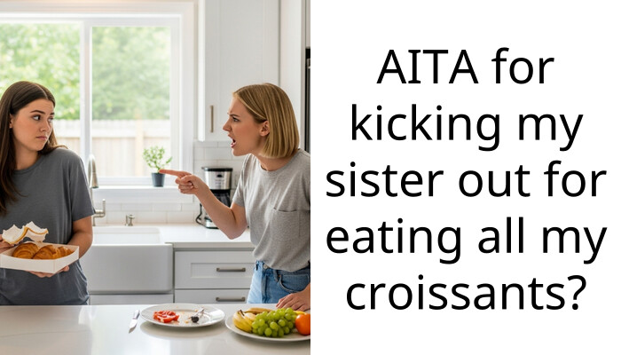 AITA for kicking my sister out for eating all my croissants?