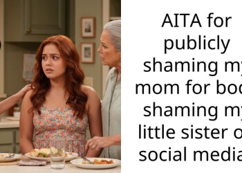AITA for publicly shaming my mom for body shaming my little sister on social media?
