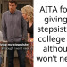 AITA for not giving my stepsister my college fund, although I won’t need it?