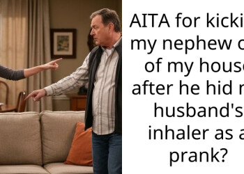 AITA for kicking my nephew out of my house after he hid my husband’s inhaler as a prank?