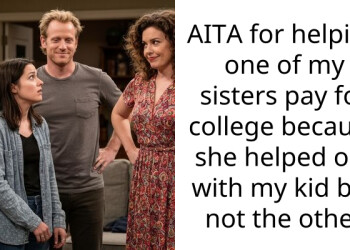 AITA for helping one of my sisters pay for college because she helped out with my kid but not the other