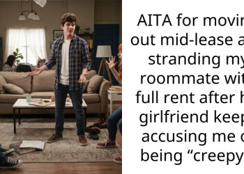 AITA for moving out mid-lease and stranding my roommate with full rent after his girlfriend keeps accusing me of being “creepy”?