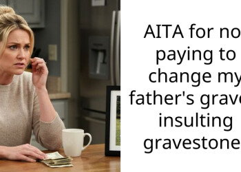 Son Refuses To Change His Father’s Gravestone After His Mom Puts An Insulting Inscription On It For Having An Affair