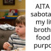 AITA for sabotaging my little brother’s food on purpose?