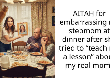 AITAH for embarra*sing my stepmom at dinner after she tried to “teach me a lesson” about my real mom?