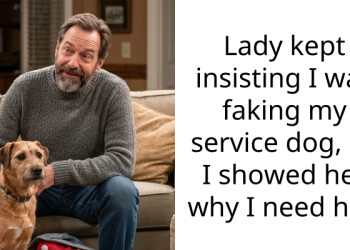Lady kept insisting I was faking my service dog, so I showed her why I need him