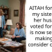 AITAH for telling my sister who her husband voted for which is now seriously making her consider divorce?