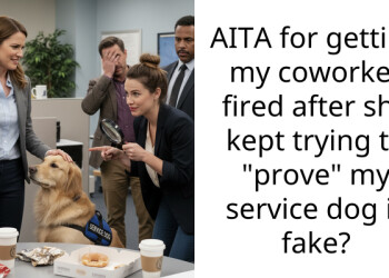 Coworker tried to expose my service dog as fake and got fired, now her friends are stalking me