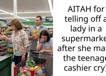 AITAH for telling off a lady in a supermarket after she made the teenage cashier cry?