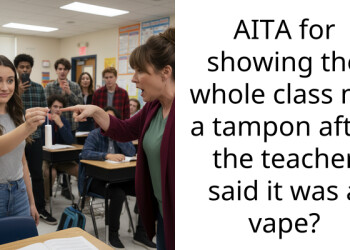 AITA for showing the whole cla*s my a tampon after the teacher said it was a vape?