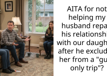 Husband excluded our daughter from a family trip and now he’s mad she won’t forgive him