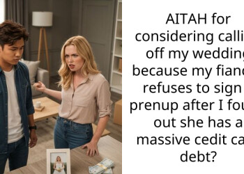 AITAH for considering calling off my wedding because my fiancée refuses to sign a prenup after I found out she has a ma*sive cedit card debt?