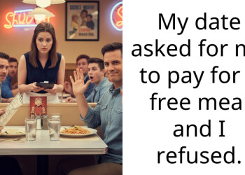 My date asked for me to pay for a free meal and I refused.