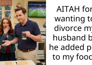 AITAH for wanting to divorce my husband bc he added p*e to my food?
