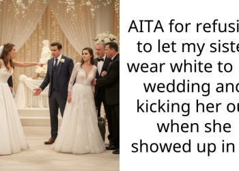 AITA for refusing to let my sister wear white to my wedding and kicking her out when she showed up in it?