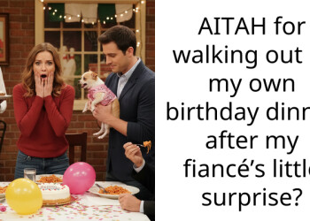 AITAH for walking out of my own birthday dinner after my fiancé’s little surprise?