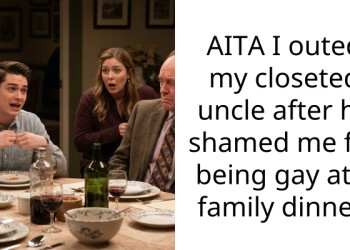 AITA I outed my closeted uncle after he shamed me for being gay at a family dinner.
