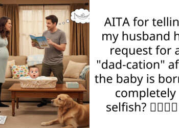 AITA for telling my husband his request for a “dad-cation” after the baby is born is completely selfish? 🤰😡👶✈️
