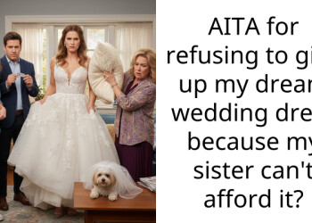AITA for refusing to give up my dream wedding dress because my sister can’t afford it?