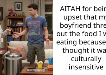 AITAH for being upset that my boyfriend threw out the food I was eating because he thought it was culturally insensitive
