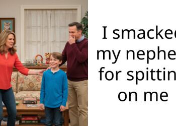 I smacked my nephew for spitting on me
