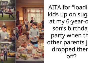 AITA for “loading kids up on sugar” at my 6-year-old son’s birthday party when the other parents just dropped them off?