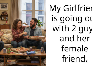 My Girlfriend is going out with 2 guys and her female friend.