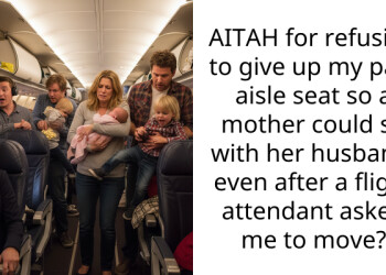 AITAH for refusing to give up my paid aisle seat so a mother could sit with her husband, even after a flight attendant asked me to move?