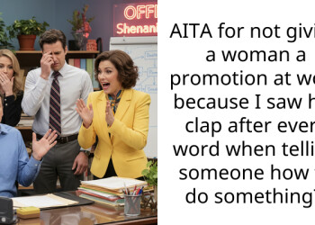 AITA for not giving a woman a promotion at work because I saw her clap after every word when telling someone how to do something?