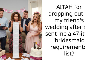 AITAH for dropping out of my friend’s wedding after she sent me a 47-item ‘bridesmaid requirements’ list?