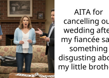 AITA for cancelling our wedding after my fiancée said something disgusting about my little brother?