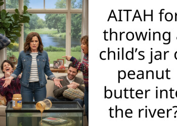AITAH for throwing a child’s jar of peanut b**ter into the river?