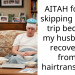 AITAH for not skipping a work trip because my husband is recovering from a hairtransplant?