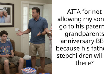 AITA for not allowing my son to go to his paternal grandparents anniversary BBQ because his father’s stepchildren will be there?
