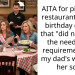 AITA for picking a restaurant for my birthday dinner that “did not meet the needs and requirements” of my dad’s wife and her son?