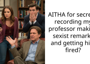 AITHA for secretly recording my professor making s*xist remarks and getting him fired?