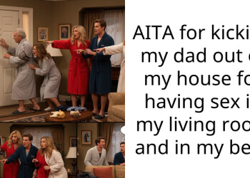 AITA for kicking my dad out of my house for having s*x in my living room and in my bed?