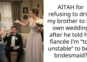 AITAH for refusing to drive my brother to his own wedding after he told his fiancée I’m “too uns**ble” to be a bridesmaid?