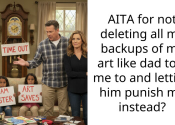 AITA for not deleting all my backups of my art like dad told me to and letting him punish me instead?