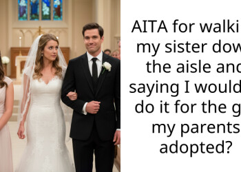 AITA for walking my sister down the aisle and saying I wouldn’t do it for the girl my parents adopted?