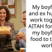 My boyfriend and ex husband work together, AITAH for giving my boyfriend food to take to work?