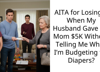 AITA for Losing It When My Husband Gave His Mom $5K Without Telling Me While I’m Budgeting for Diapers?