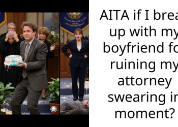 AITA if I break up with my boyfriend for ruining my attorney swearing in moment?
